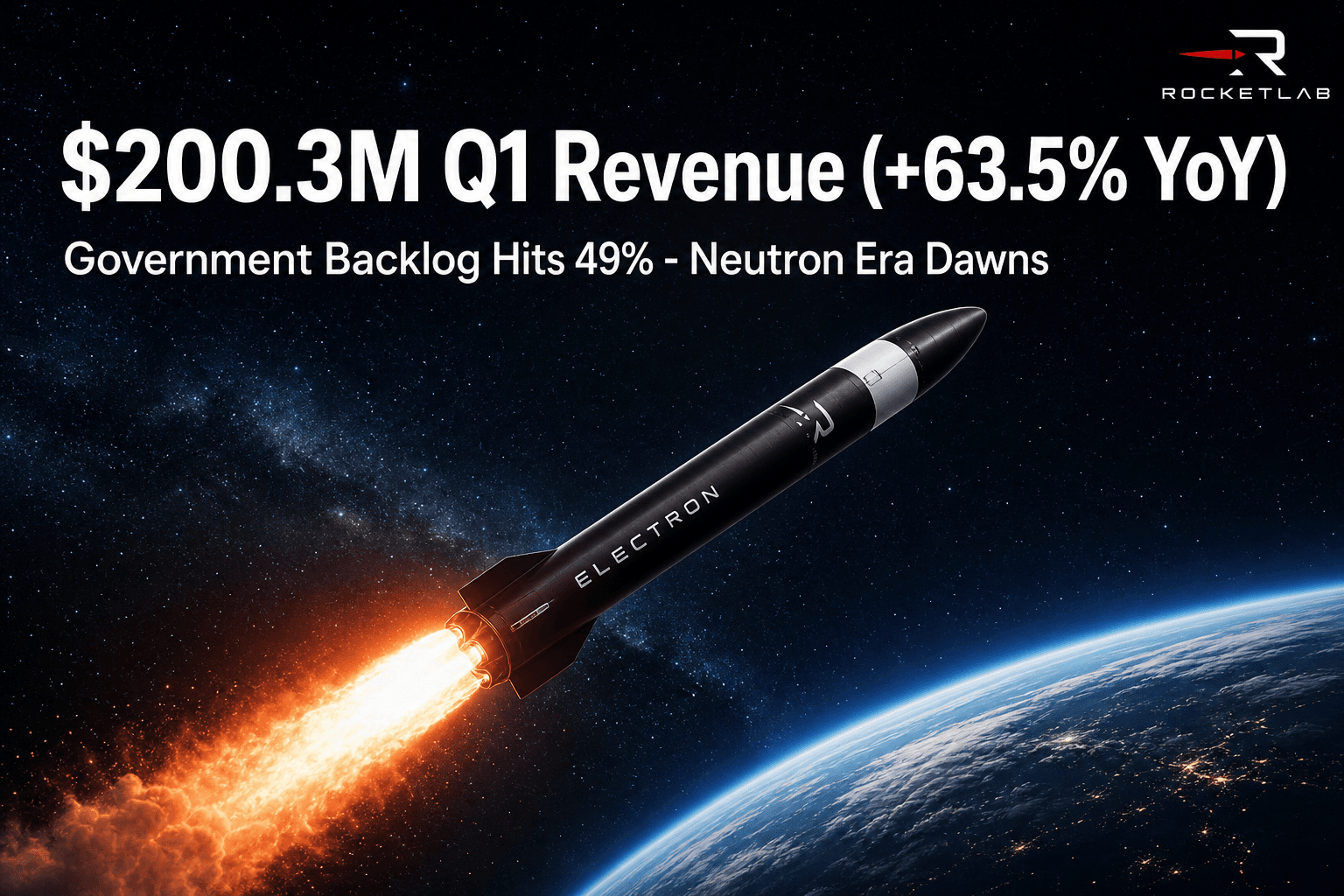 Rocket Lab Electron ロケット打ち上げと $200.3 百万ドル Q1 売上、政府契約インフレクション物語